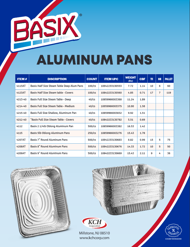 Basix Aluminum Pans - Sell Sheet