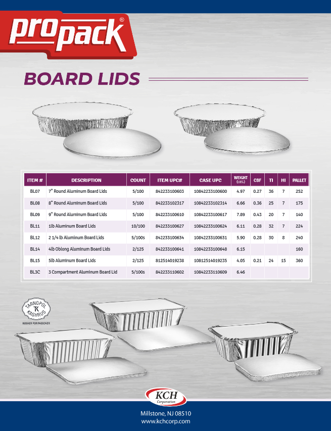 Propack Board Lids
